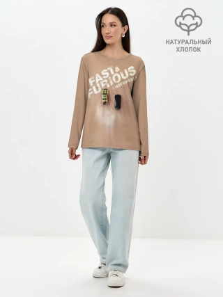 Лонгслив женский. Хлопок / Hot Wheels. Хот Вилс