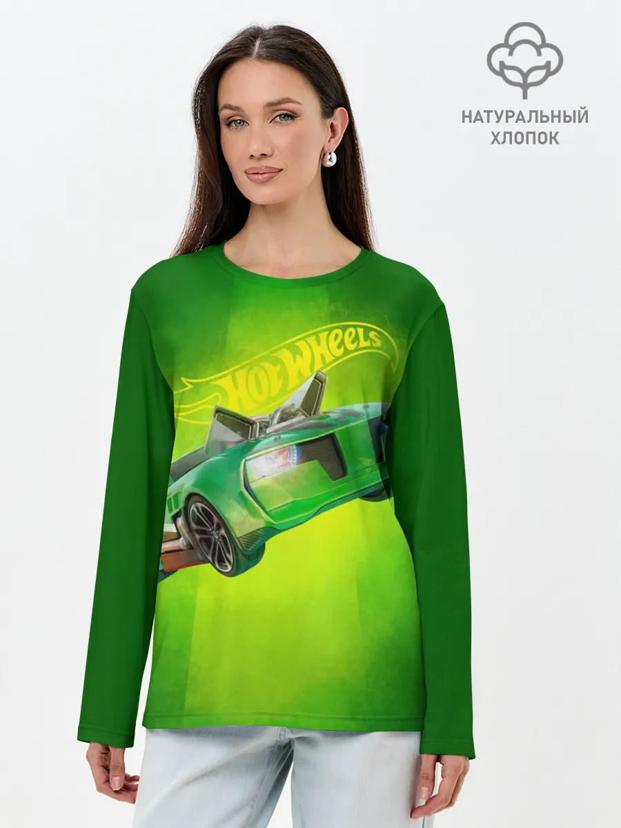 Лонгслив женский. Хлопок / Hot Wheels. Хот Вилс