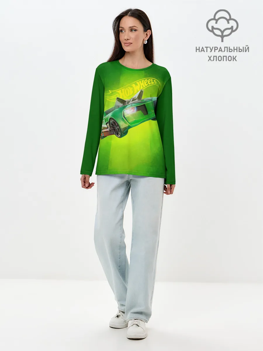 Лонгслив женский. Хлопок / Hot Wheels. Хот Вилс