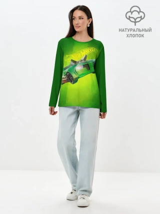 Лонгслив женский. Хлопок / Hot Wheels. Хот Вилс