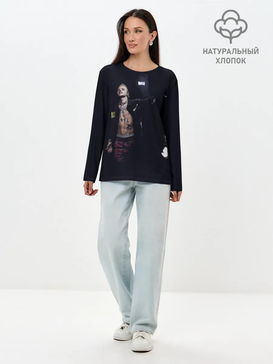 Лонгслив женский. Хлопок / Фараон на концерте