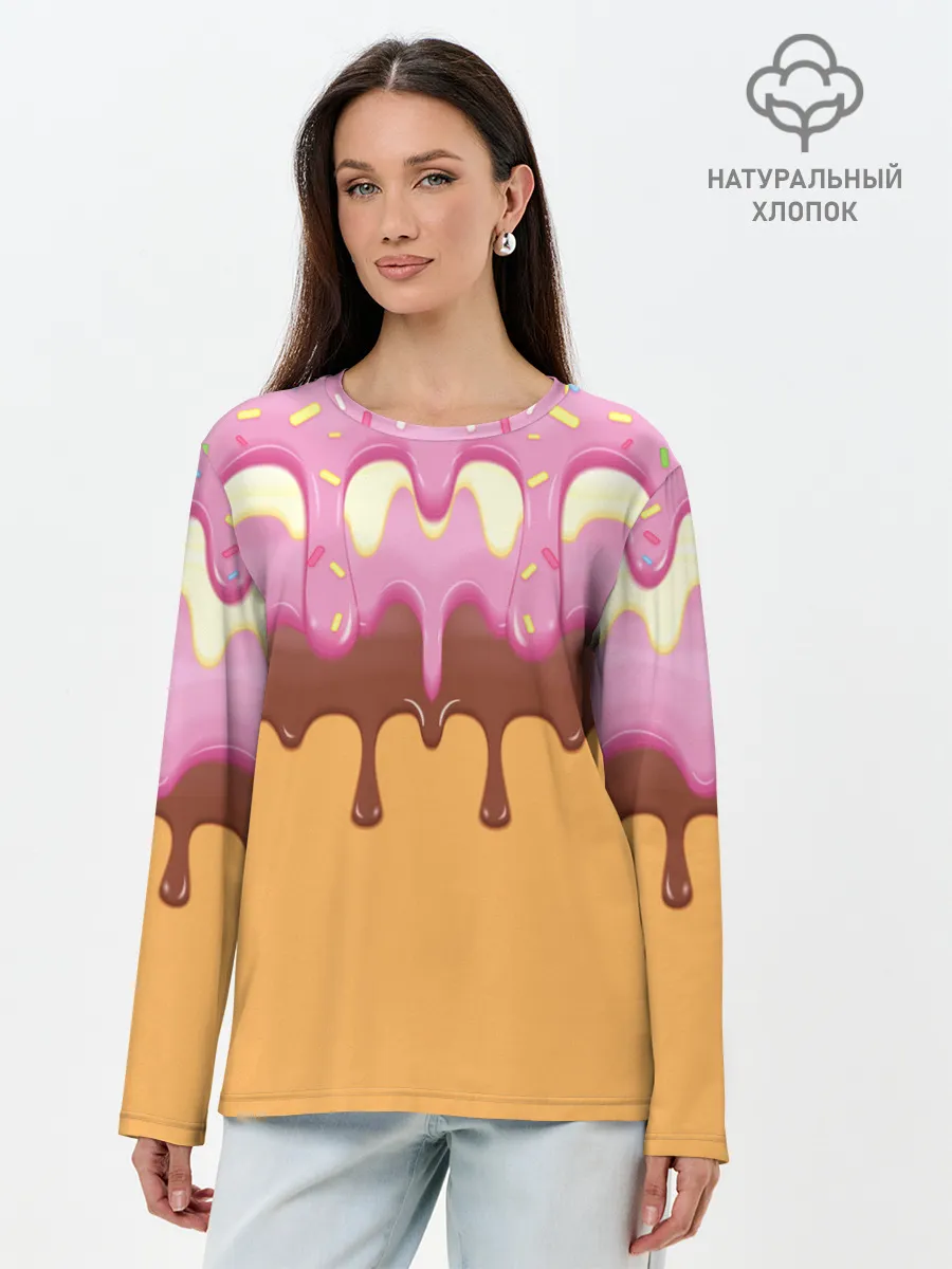 Лонгслив женский. Хлопок / Мороженое | Ice Scream
