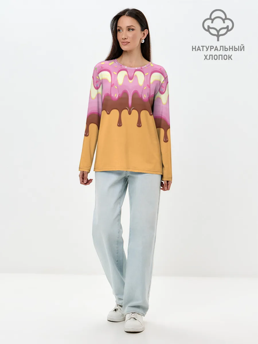 Лонгслив женский. Хлопок / Мороженое | Ice Scream