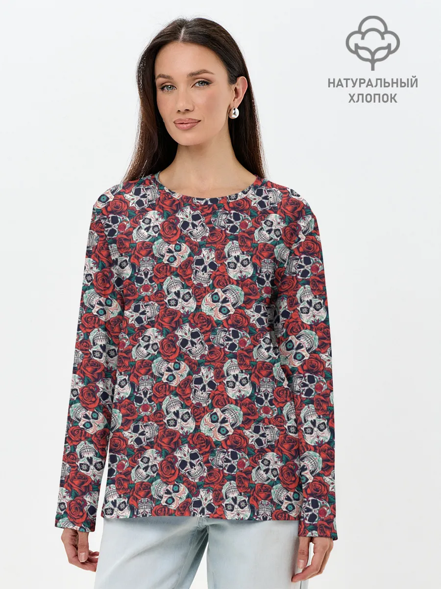 Лонгслив женский. Хлопок / Хэллоуин