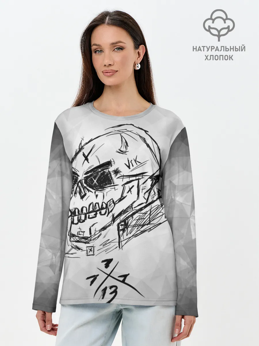Лонгслив женский. Хлопок / SKULL BY VIK CANEMIRA