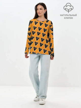 Лонгслив женский. Хлопок / Маленькие приведения