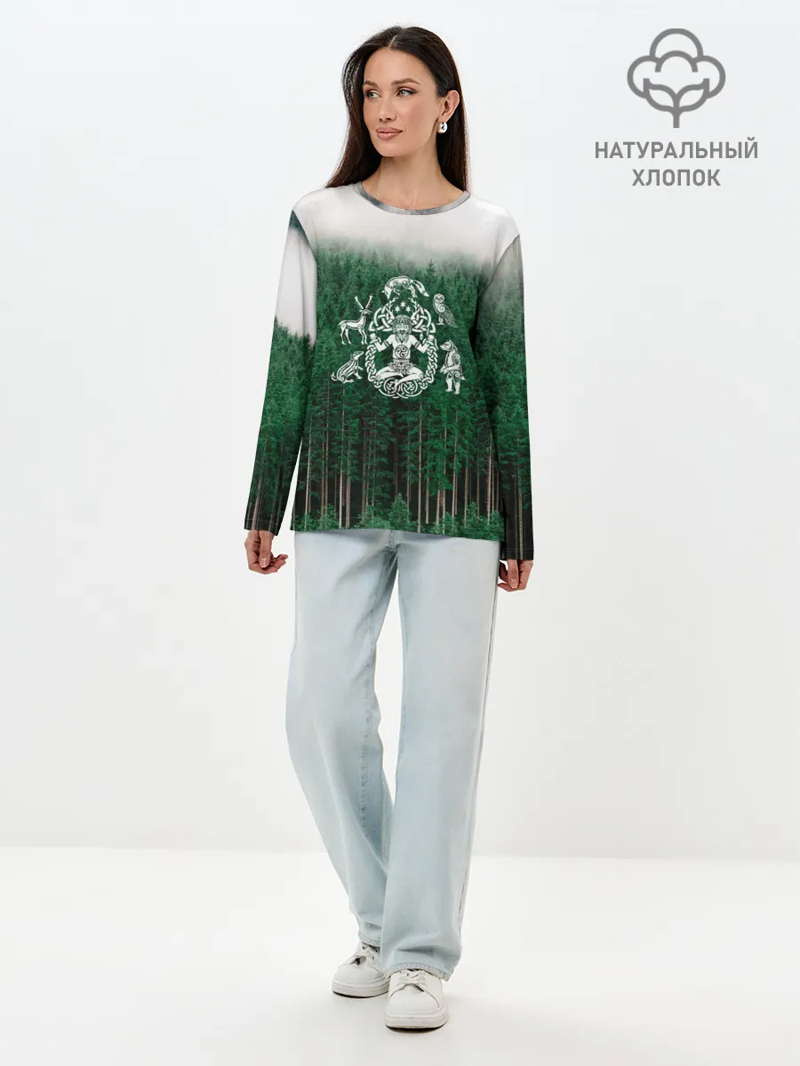 Лонгслив женский. Хлопок / ВАНАХЕЙМ | РУНЫ | RUNES