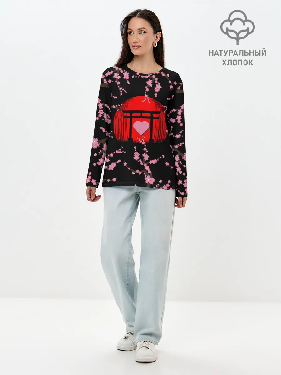 Лонгслив женский. Хлопок / Сакура | Япония | Japan