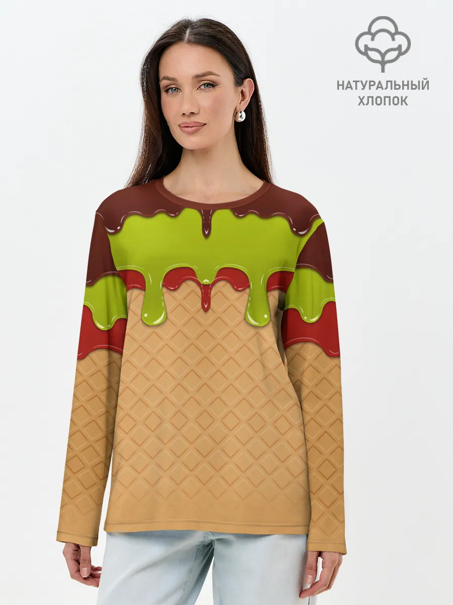 Лонгслив женский. Хлопок / Мороженое | Ice Scream