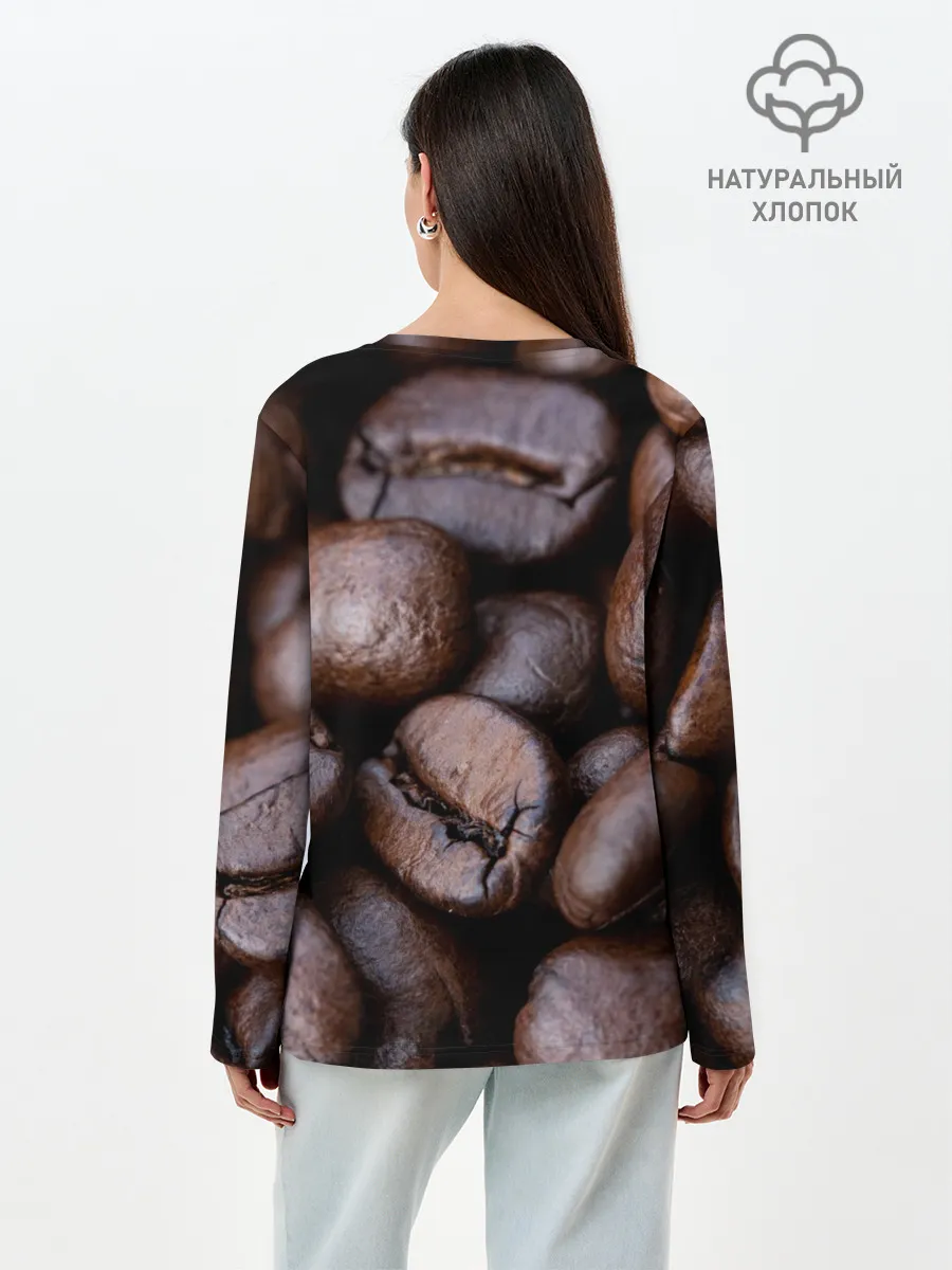Лонгслив женский. Хлопок / Кофейные зёрна