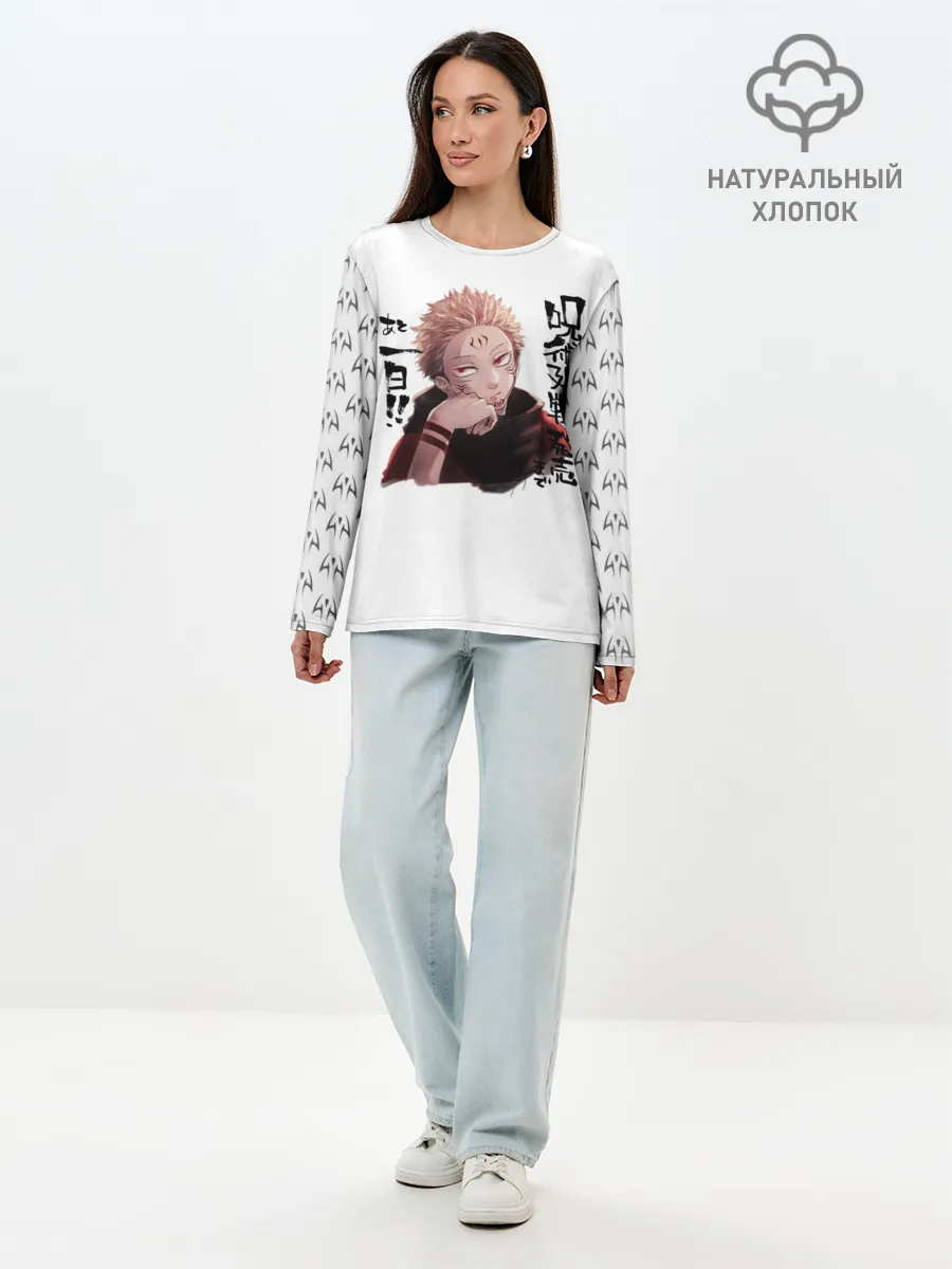 Лонгслив женский. Хлопок / Рёмен Сукуна Магическая битва