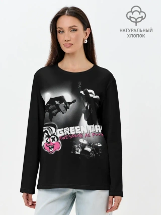 Лонгслив женский. Хлопок / Awesome as Fuck - Green Day