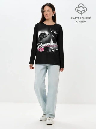 Лонгслив женский. Хлопок / Awesome as Fuck - Green Day