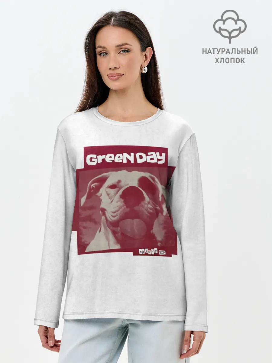Лонгслив женский. Хлопок / Slappy - Green Day