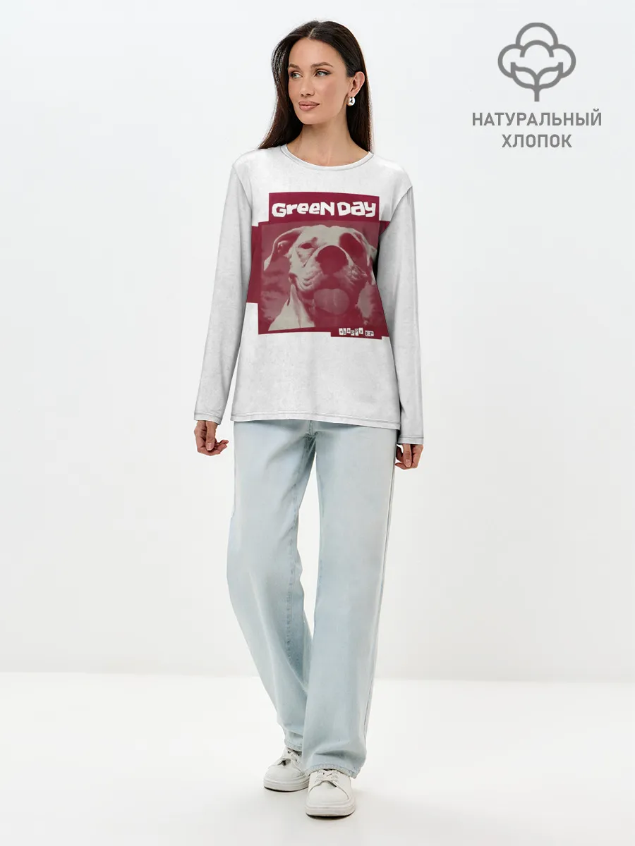 Лонгслив женский. Хлопок / Slappy - Green Day
