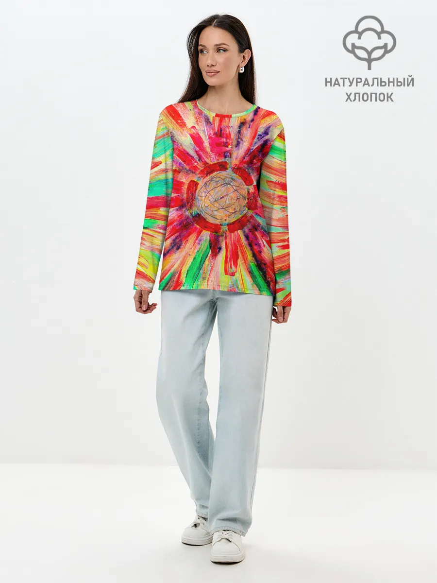 Лонгслив женский. Хлопок / Освобождение от 3D
