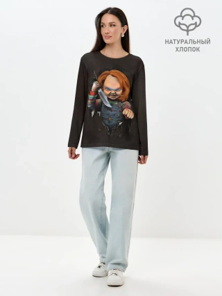 Лонгслив женский. Хлопок / КУКЛА ЧАКИ