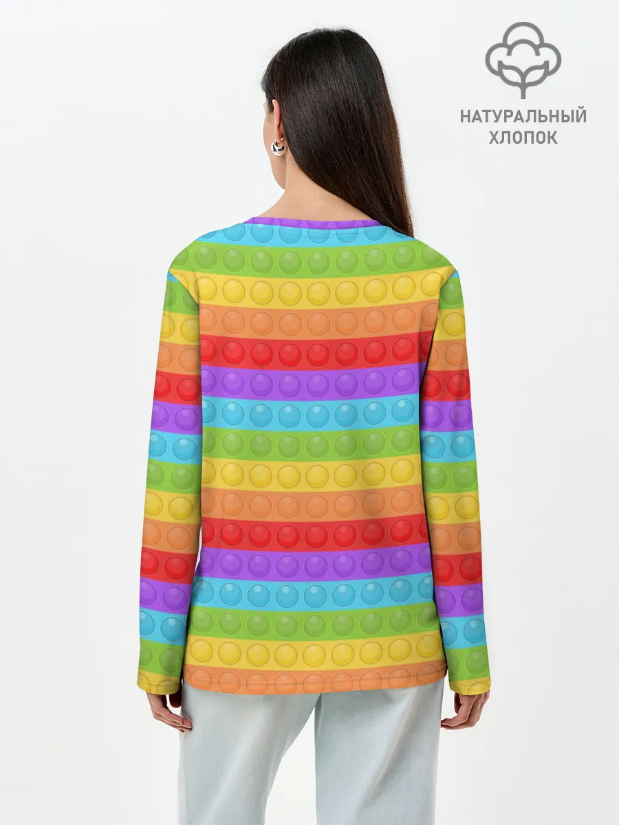 Лонгслив женский. Хлопок / POP IT - SIMPLE DIMPL