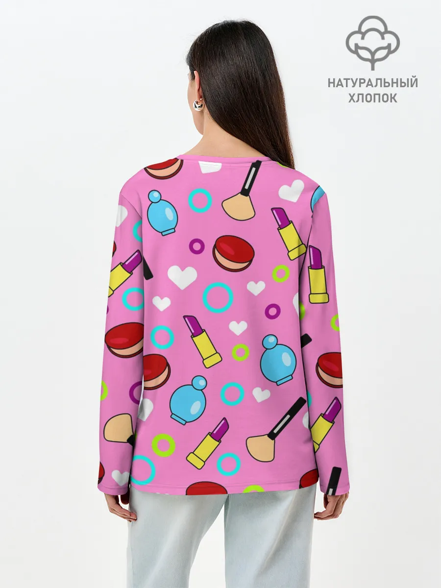 Лонгслив женский. Хлопок / кролик и косметика
