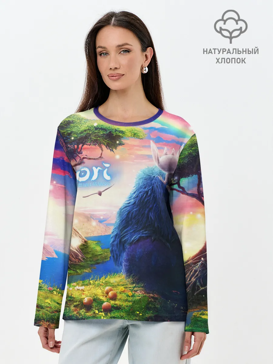 Лонгслив женский. Хлопок / Ори и Блуждающие огоньки | Ori