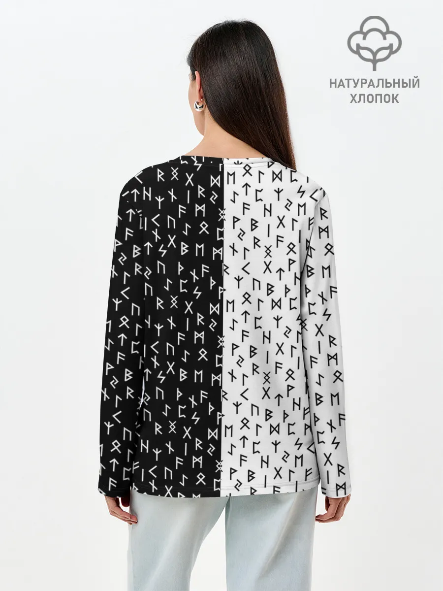 Лонгслив женский. Хлопок / Руны