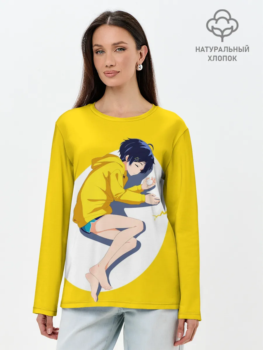 Лонгслив женский. Хлопок / Yellow egg. Oto Ai