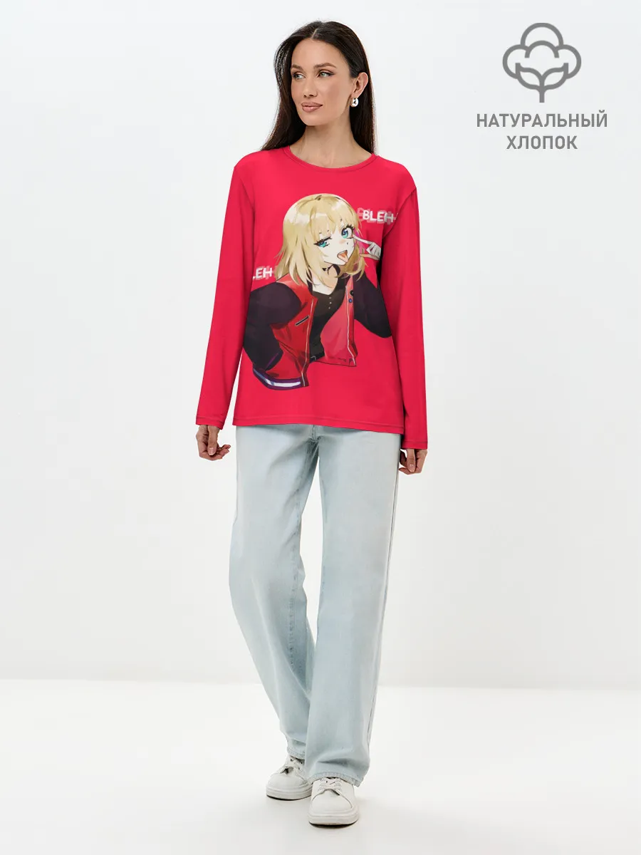Лонгслив женский. Хлопок / Kawai Rika. Bleh