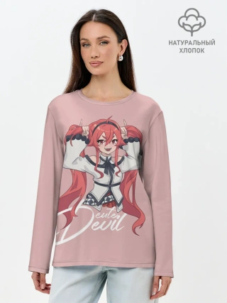 Лонгслив женский. Хлопок / Cute Devil Eris