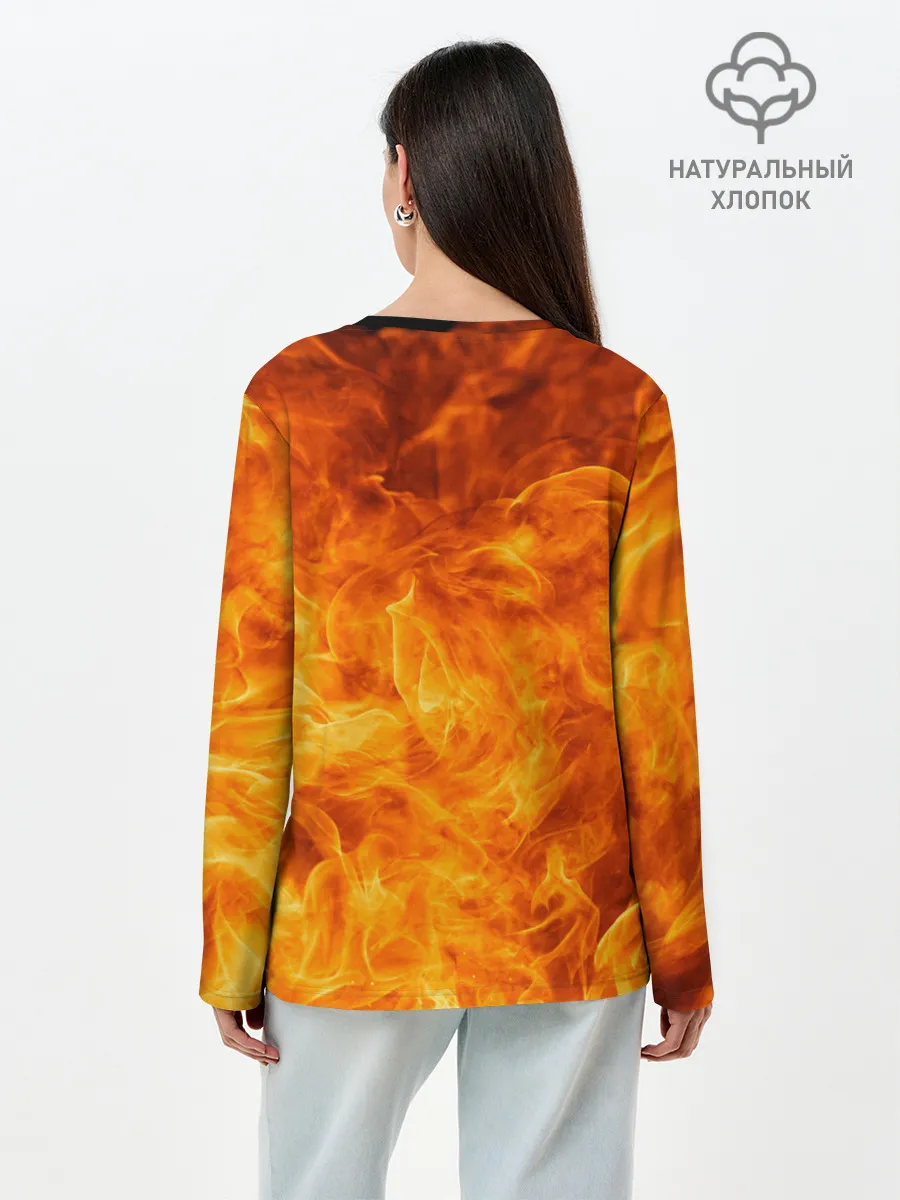 Лонгслив женский. Хлопок / Японский дракон | Japanese Dragon