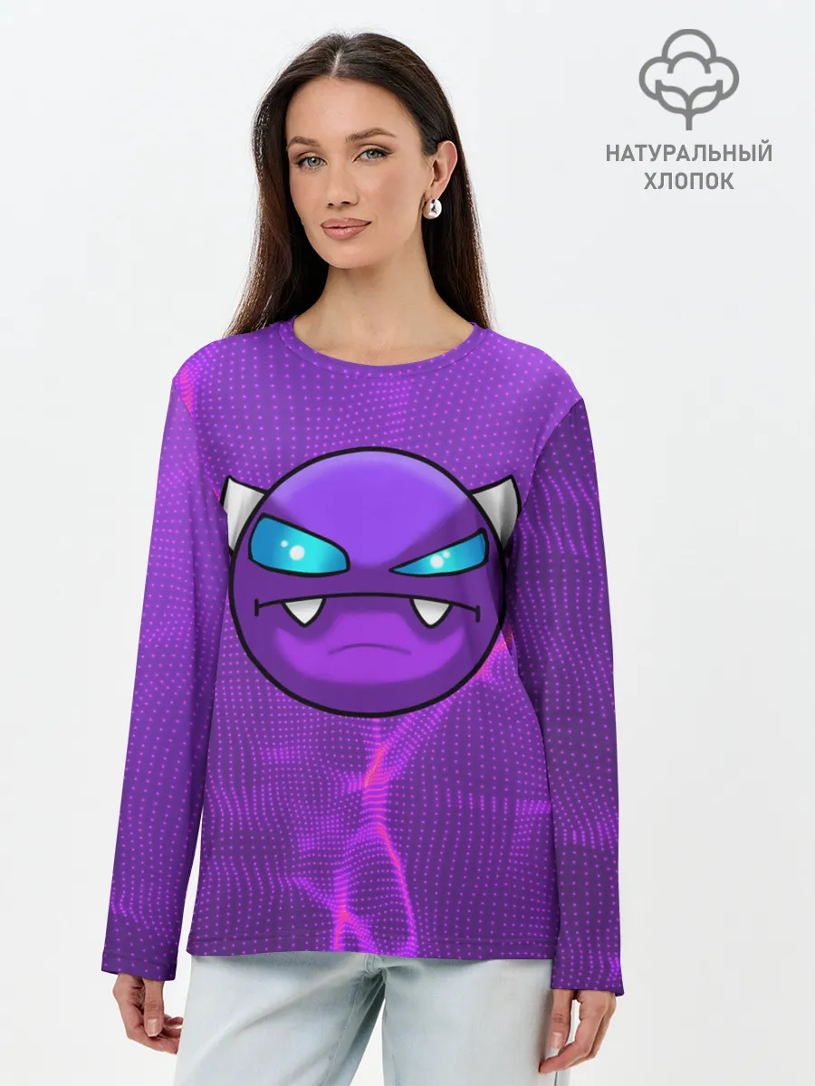 Лонгслив женский. Хлопок / Geometry Dash | Геометри Даш