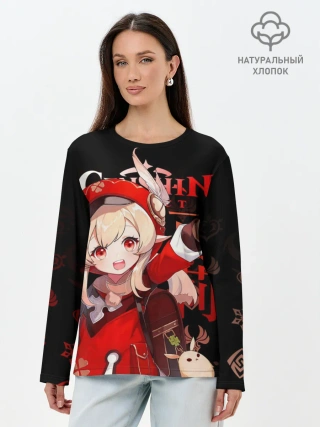 Лонгслив женский. Хлопок / Кли, Genshin Impact