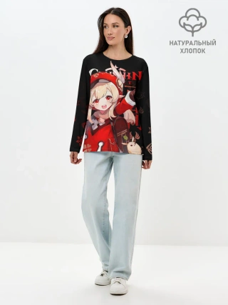 Лонгслив женский. Хлопок / Кли, Genshin Impact