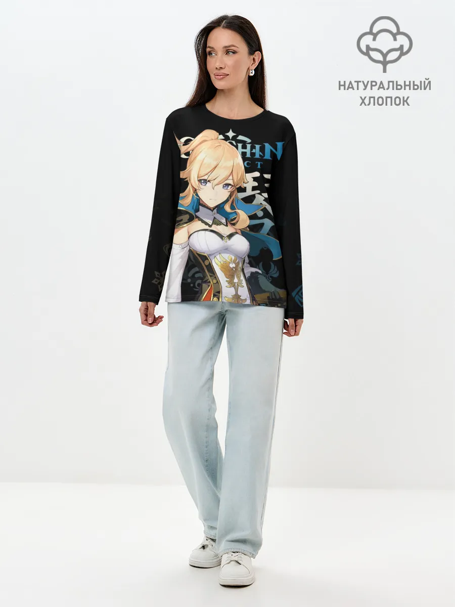 Лонгслив женский. Хлопок / Джинн, Genshin Impact