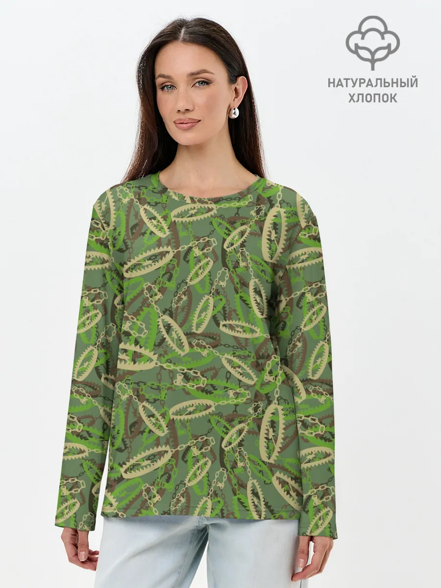 Лонгслив женский. Хлопок / Капканы