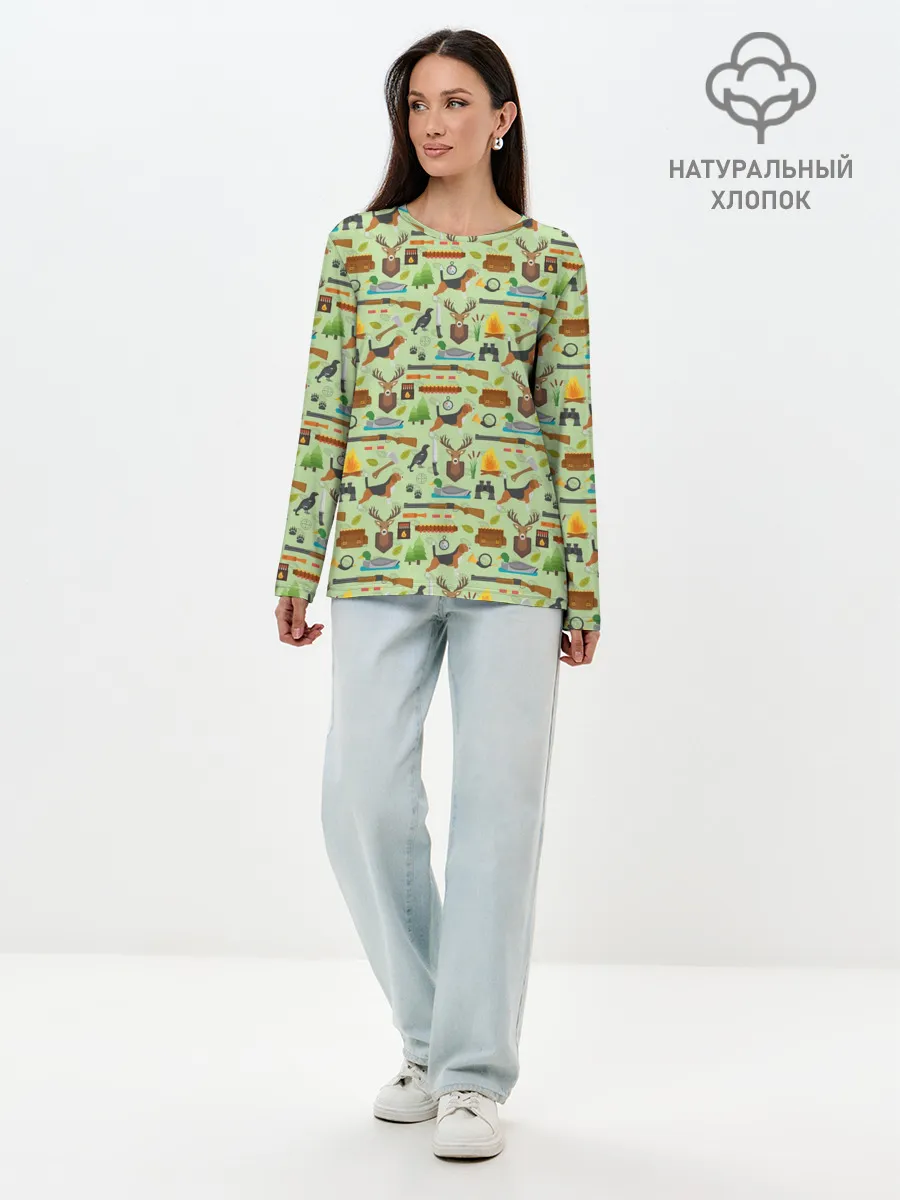 Лонгслив женский. Хлопок / Охота