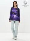 Лонгслив женский. Хлопок / Space X Girl in zero gravity