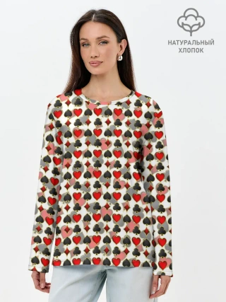 Лонгслив женский. Хлопок / КАРТЫ | КАРТОЧНЫЕ МАСТИ