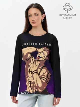 Лонгслив женский. Хлопок / Сукуна Магическая битва