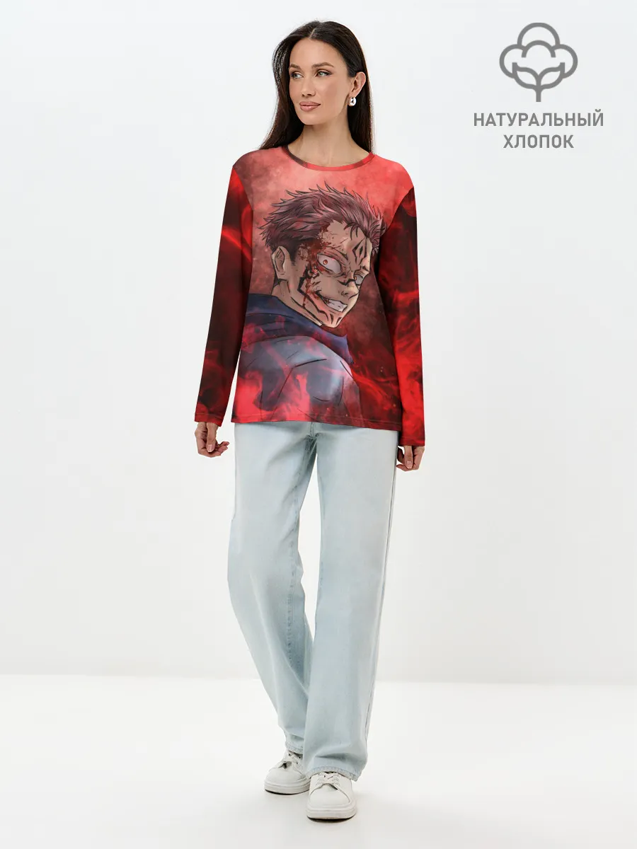 Лонгслив женский. Хлопок / Itadori Yuji | Магическая битва