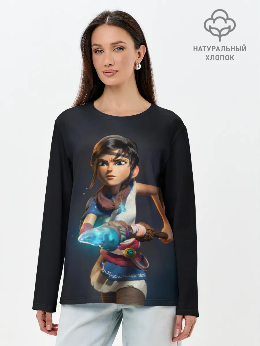 Лонгслив женский. Хлопок / Боевитая Кена