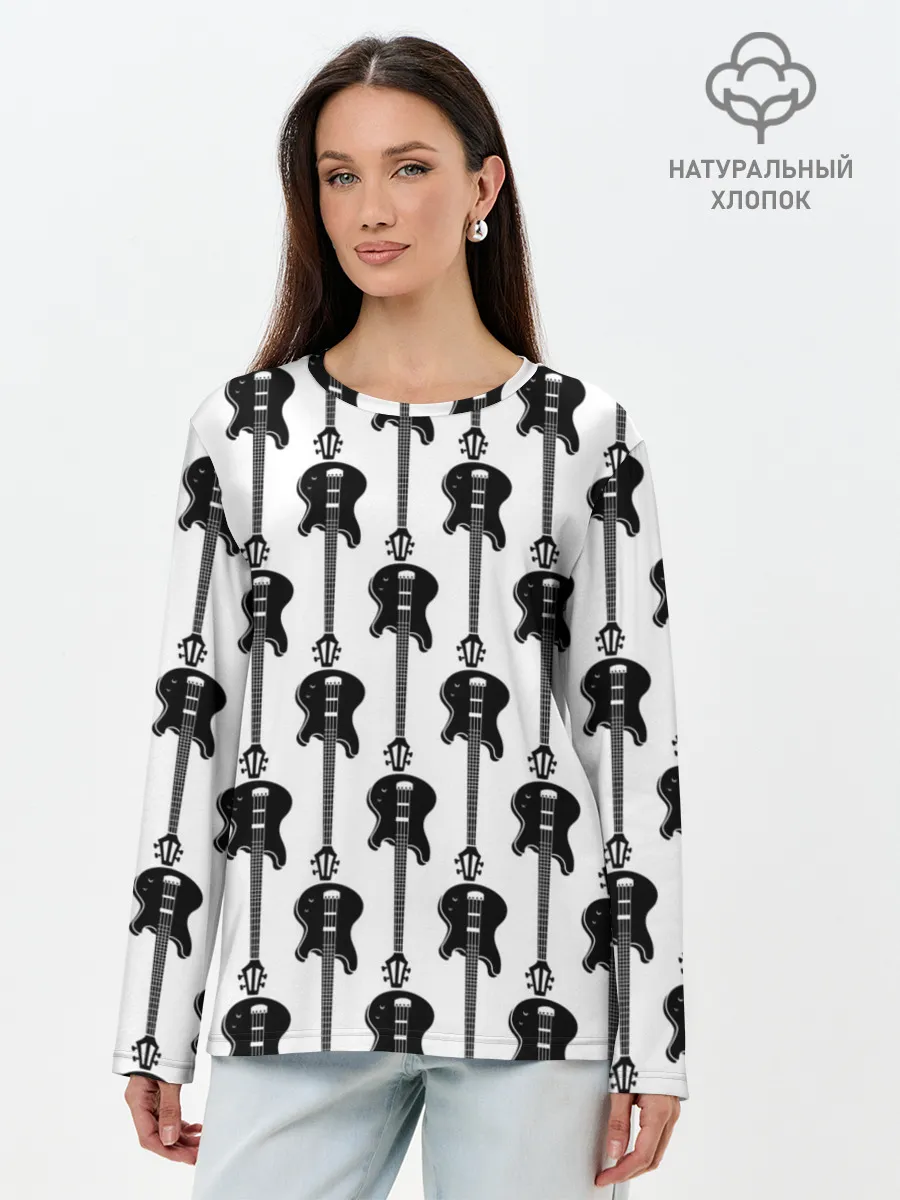 Лонгслив женский. Хлопок / GUITAR ELECTRIC