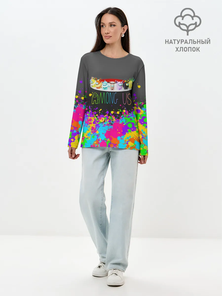 Лонгслив женский. Хлопок / Among Us | Pokemon | Покемон