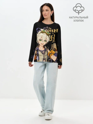 Лонгслив женский. Хлопок / Беннет / Genshin Impact