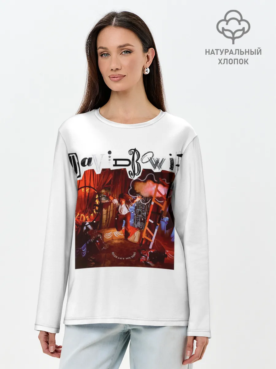 Лонгслив женский. Хлопок / Never Let Me Down - David Bowie