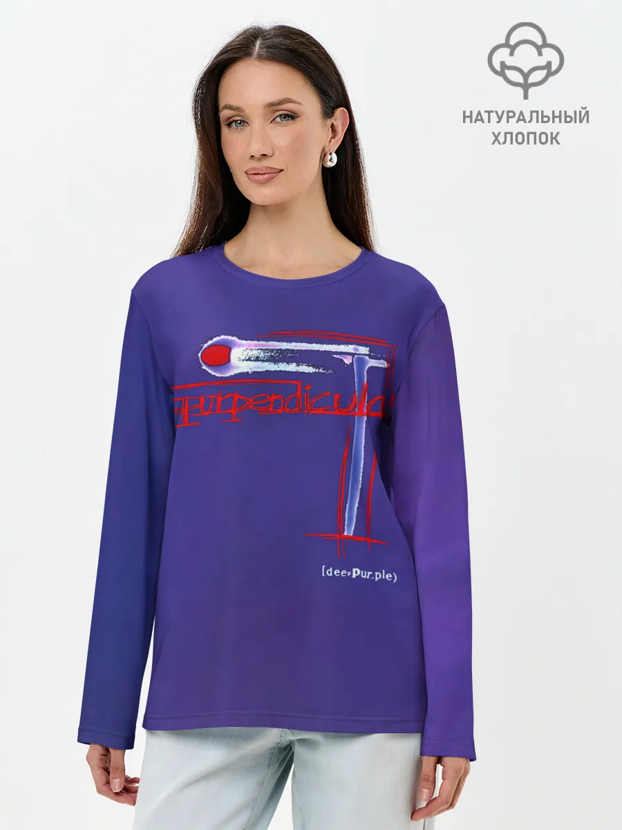 Лонгслив женский. Хлопок / Deep Purple - Purpendicular