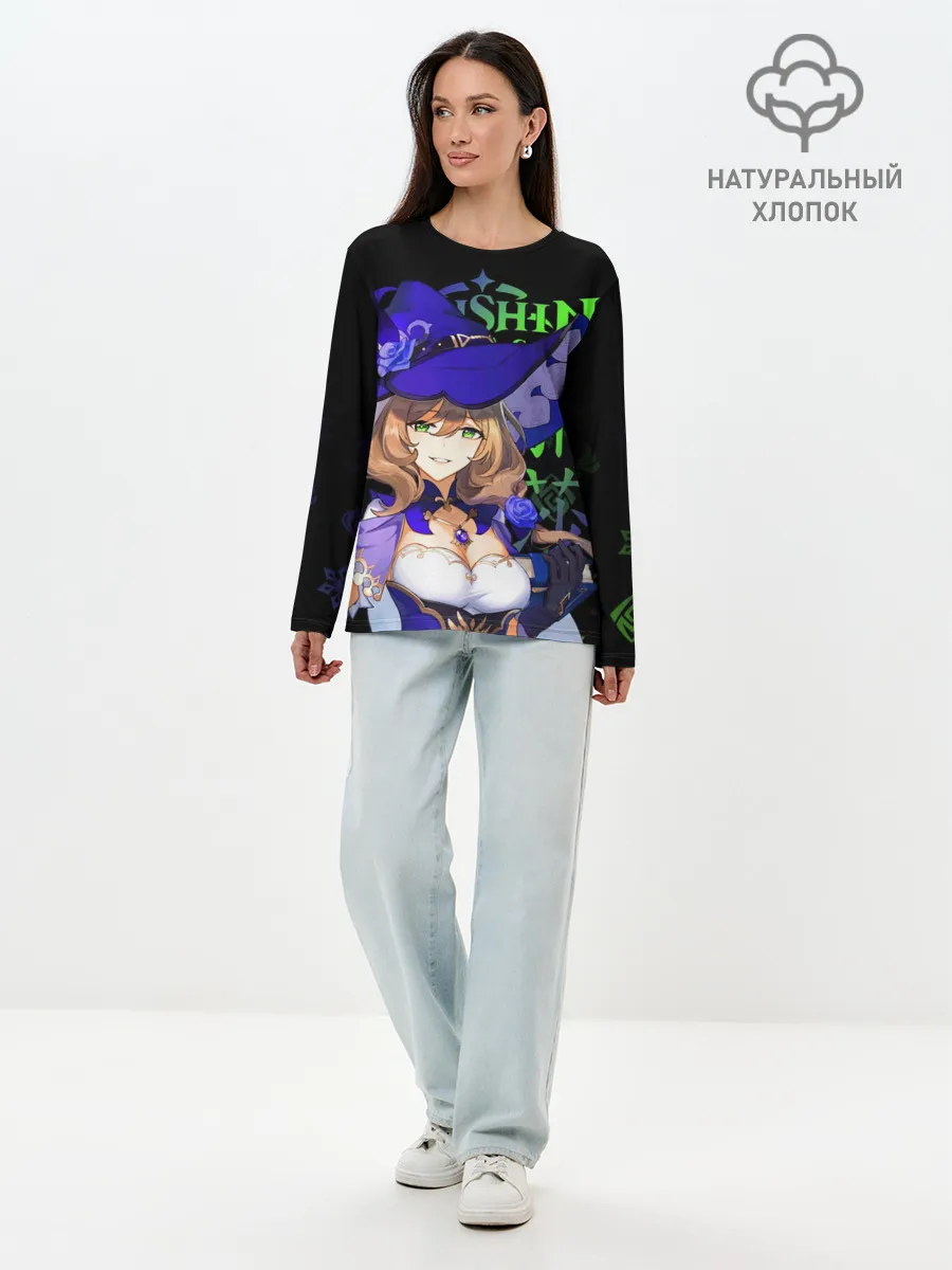 Лонгслив женский. Хлопок / Лиза, Genshin Impact