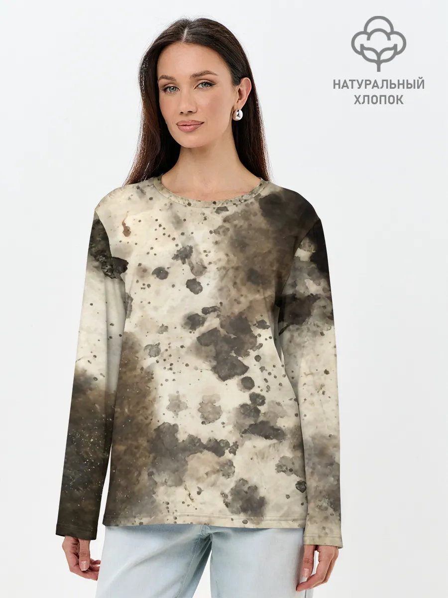 Лонгслив женский. Хлопок / Пятьдесят оттенков серого