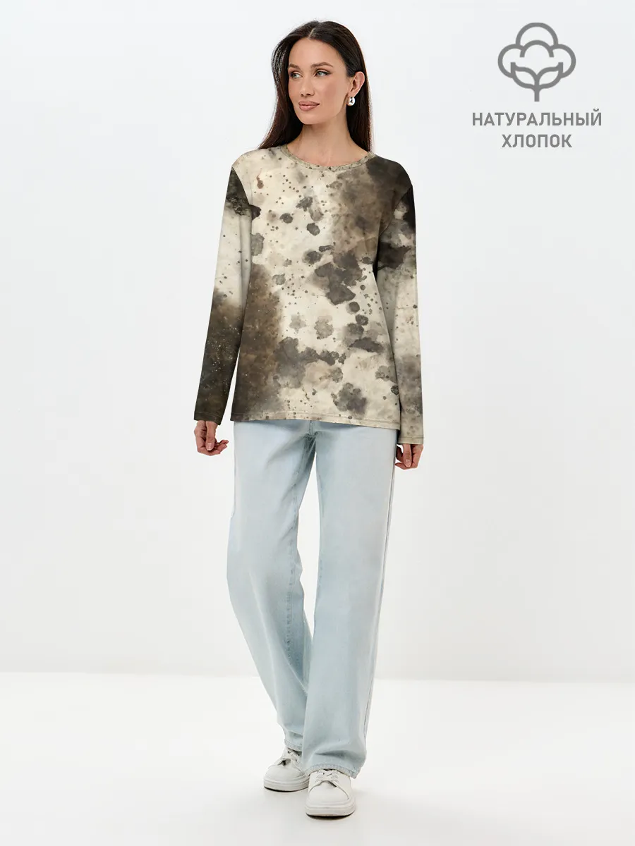 Лонгслив женский. Хлопок / Пятьдесят оттенков серого