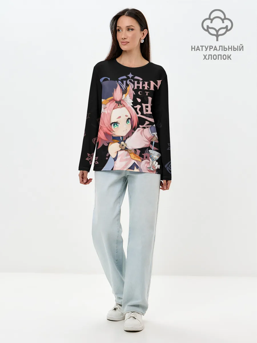 Лонгслив женский. Хлопок / Диона / Genshin Impact