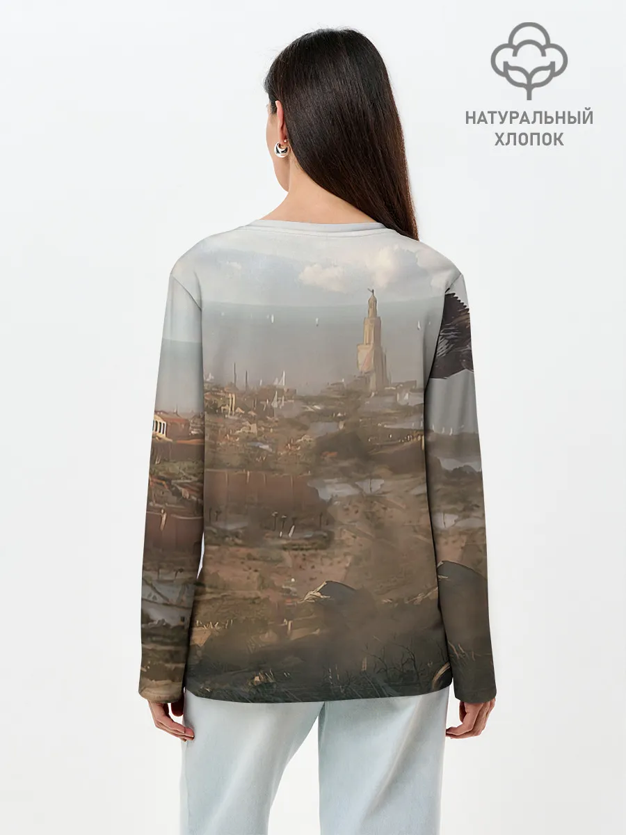 Лонгслив женский. Хлопок / Байек на коне